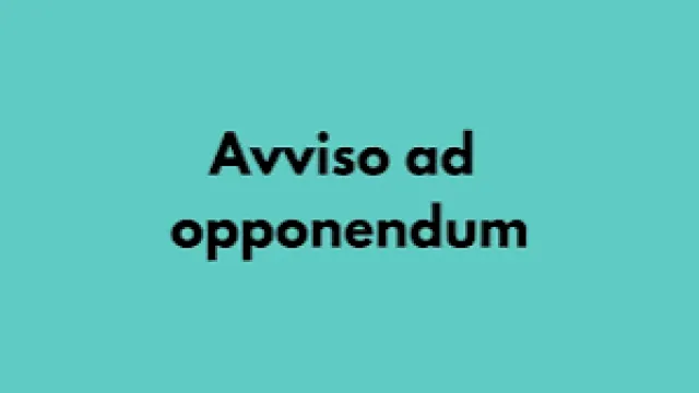 AVVISO AD OPPONENDUM