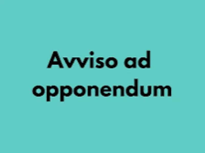 AVVISO AD OPPONENDUM